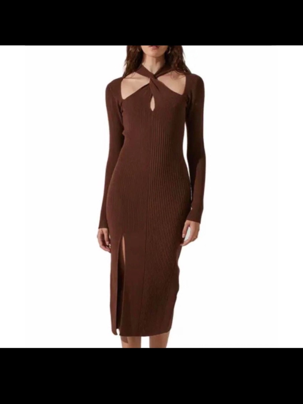 Twist front cut out sweater dress